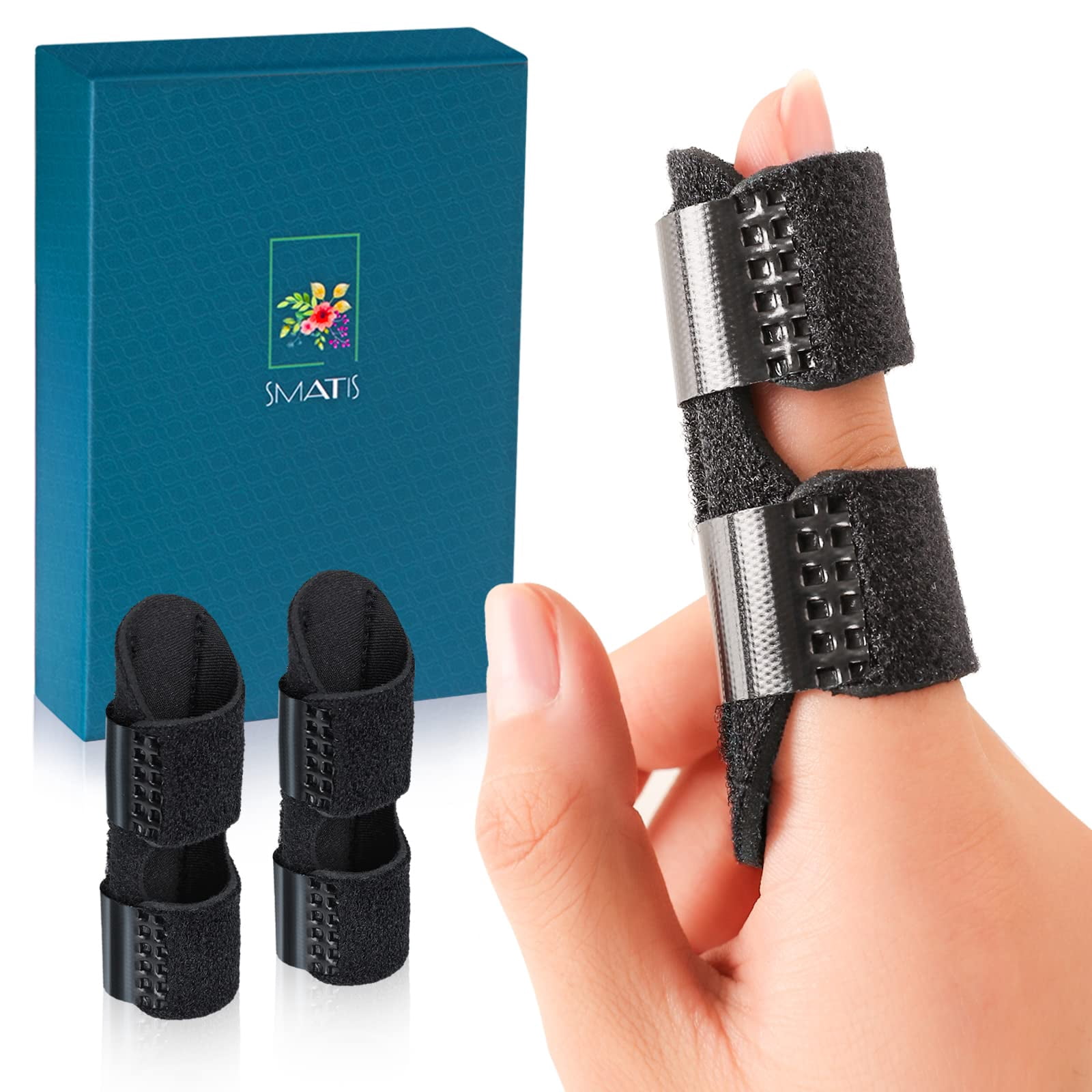 SMATIS Trigger Finger Splint, 2 Pieces Finger Brace for Arthritis Pain