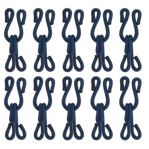 Sewing Hooks and Eye, 14pack Polyester Covered Hooks and Eyes Closure for Clothing (Navy Blue, 37mm Length)