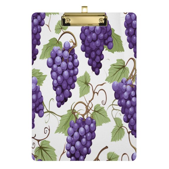 Grapes Fruit Acrylic Clipboards A4 Standard Letter Size Clipboard 12.5" X 9" Clip Board for Students Teacher Office