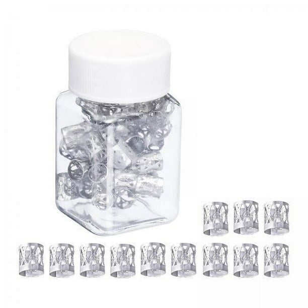 3x100x Cuentas Para Rastas, Decoraciones, Colgantes De Metal Para Accesorios Para El Cabello, Plata