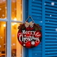 thumbnail image 6 of Yucurem Christmas Wooden Sign for Front Door, Merry Christmas Welcome Door Wreath with Buffalo Plaid Bow Eucalyptus Berries for Xmas Party Wall Hanging Decor, 6 of 8