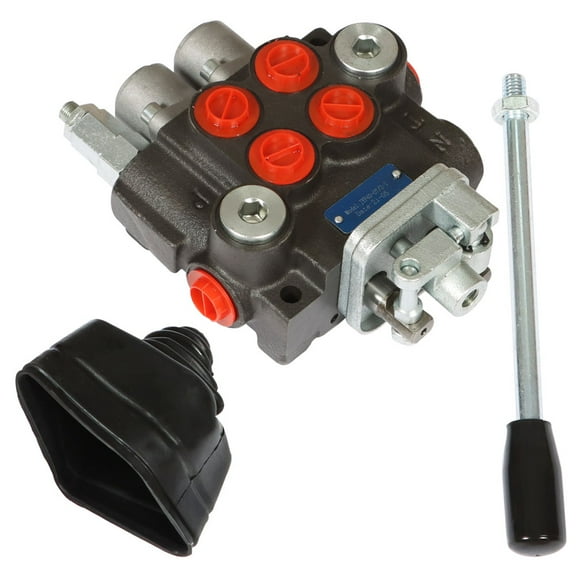 FAHKNS 2 Spool Hydraulic Control Valve - 21 GPM 3600 PSI With Joystick For Tractors & Log Splitters