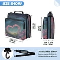 thumbnail image 3 of Zipper Binder with Shoulder Strap 2 inch 3 Ring Waterproof File Folder Organizer Bag 500 Sheet Heart-shaped Garlands Float, 3 of 8