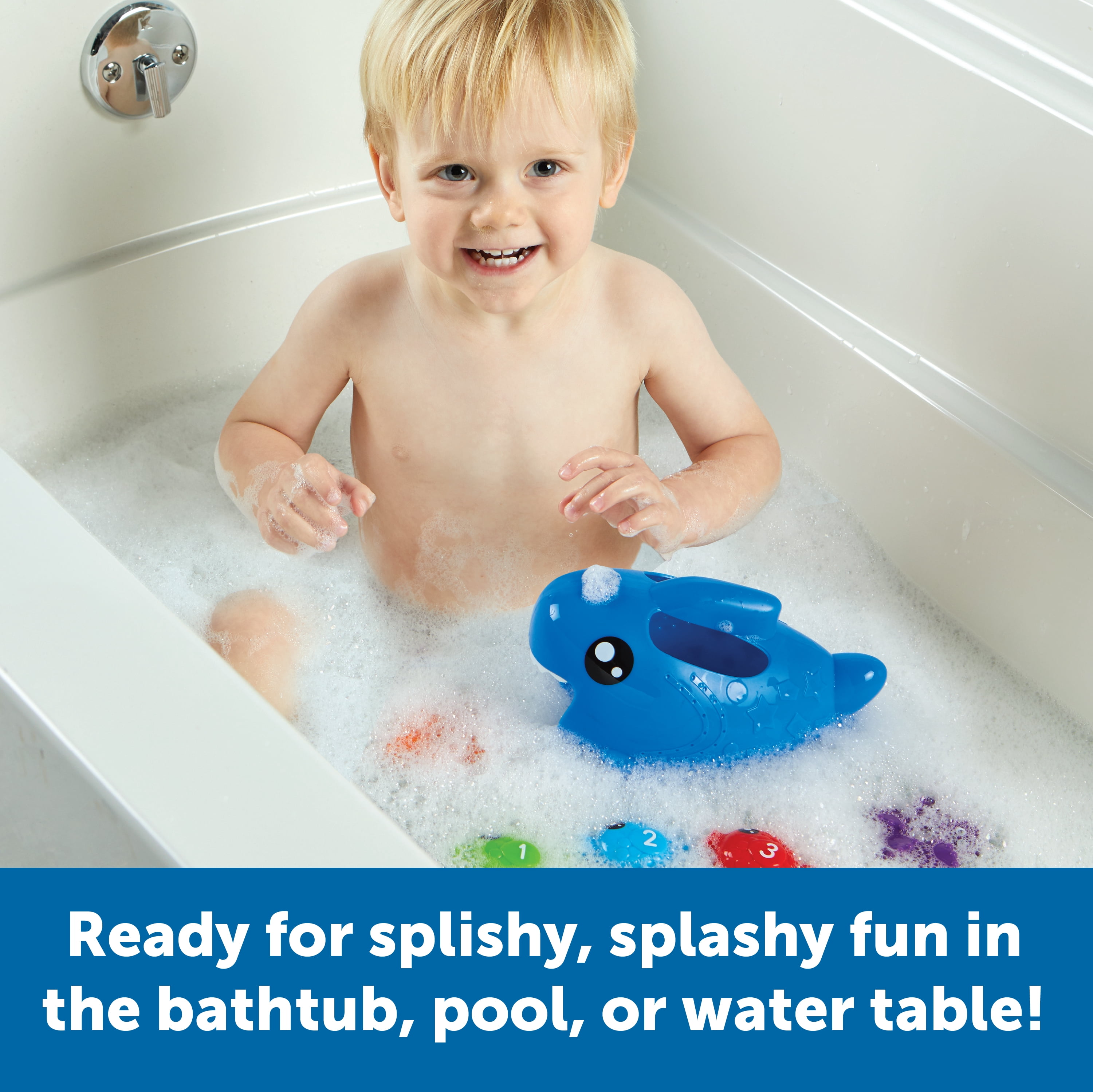 Learning Resources Steve the Scoop & Splash Shark - 7 pieces, Bath Toys for Boys and Girls Ages 18+ months