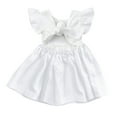 thumbnail image 3 of Maean Little Girls Cotton Linen Dress Ruffle Hem Sleeve Cute Summer Dresses for Toddler Girl 1-6 Years, 3 of 6