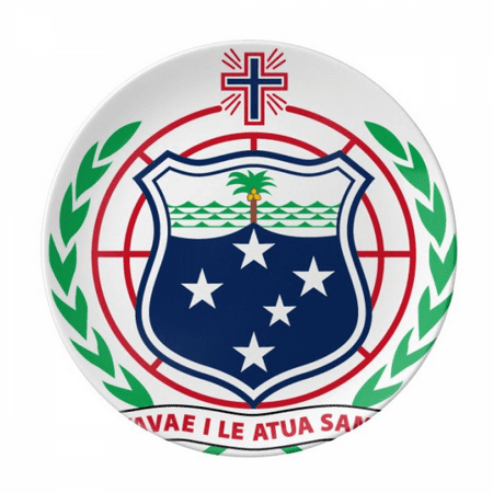 

Samoa Oceania National Emblem Plate Decorative Porcelain Salver Tableware Dinner Dish