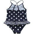 thumbnail image 3 of Alvivi Girls One-piece Polka Dots Swimsuit Black Jumpsuit Swimwear 1-7, 3 of 7