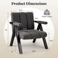 thumbnail image 2 of Oversized Accent Chair with Metal Frame & Armrests Mid-century Modern Armchair For Daily Life, 2 of 9