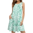 thumbnail image 1 of SMihono Robe d'Été Bohème pour Femmes Grande Taille Robes d'Été pour Femmes Plage Florale T-Shirt Robe Décontractée Poches Robe Bohème, 1 of 5