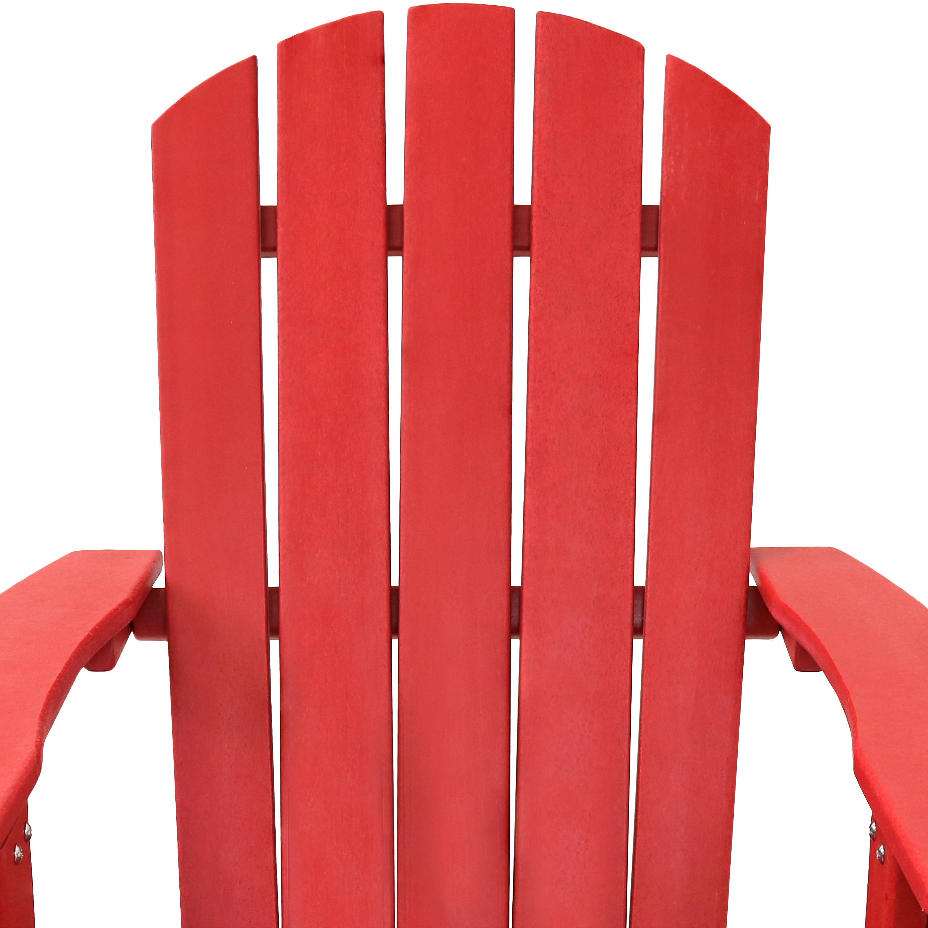 Sunnydaze All-Weather Outdoor Adirondack Chair with Drink Holder - Heavy Duty HDPE Weatherproof Patio Chair - Ideal for Lawn, Garden or Around the Firepit - Red - image 4 of 7