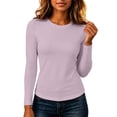 thumbnail image 2 of Ruimatai Womens Long Sleeve Tops Crew Neck Raglan Slim Fit Solid Athletic Workout Casual Pullover Shirts, 2 of 9