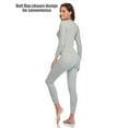 thumbnail image 3 of ANLIQI Women's Cotton Thermal Underwear Union Suits Long Henley Onesies Base Layer(Grey,M), 3 of 7