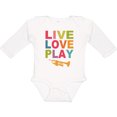 thumbnail image 3 of Inktastic Live Love Play the Trumpet Boys or Girls Long Sleeve Baby Bodysuit, 3 of 5