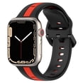 thumbnail image 2 of Correa de silicona para Apple Watch (42 mm/44 mm/45 mm/49 mm negro rojo) Ehuebsd Para estrenar, 2 of 9
