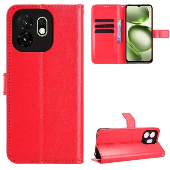 Funda tipo libro para itel A100C 4G, cartera todo‑en‑uno, funda multifuncional con tarjetero y correa de muñeca desmontable