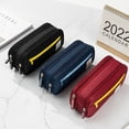 thumbnail image 4 of Lksixu Large Pencil Pouch, Pencil Case with 3 Compartments and Zipper, Portable Stationery Organizer Aesthetic Pen Bag Sturdy Oxford Cloth Pencil Holder, 4 of 5