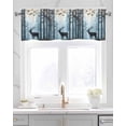 thumbnail image 2 of Forest Elk Kitchen Valances for Windows Farmhouse Linen Window Valance Curtain for Living Room Window Treatment Deer Birds Nature Tree Antlers Mountain Valance Rod Pocket Topper Drape, 42 x 18 Inch, 2 of 6