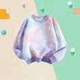thumbnail image 2 of CYMMPU Girls Tie Dye Sweatshirts Oversized Long Sleeve Crewneck Pullovers Teens Graphic Sweaters Preppy Cloth Winter Fashion Purple 3 Years, 2 of 4