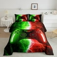 thumbnail image 2 of Gamer Toddler Bedding Set Red and Green Gaming Comforter Sets for Boys Girls Kids,Video Game Console Quilt Bed Set,Abstract Lightning Down Comforter Gamer Room Decor with 1 Pillowcase, 2 of 6