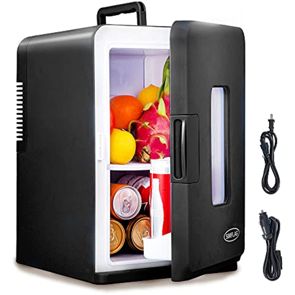 SIMFLAG Mini Fridge with Freezer 15 Liter, AC/DC Portable