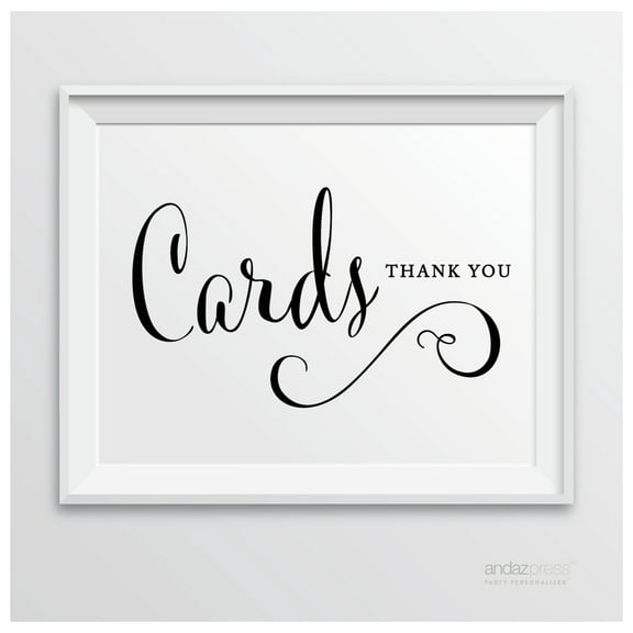 Cards Thank You Formal Black & White Wedding Party Signs