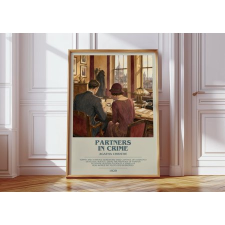 Partners In Crime by Agatha Christie Modern Book Print Poster Mystery Literary Art Reader Gift Bookshelf Decor UNFRAMED