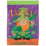 Magnolia Gardens M011514 13 x 18 in. Lucky I Gnome It Polyester Printed Garden Flag