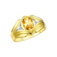 thumbnail image 4 of RYLOS Men's Rings 14K Yellow Gold Rings Classic Designer Style 9X7MM Oval Gemstone &  Diamond Ring Citrine November Birthstone Rings For Men Size 12, 4 of 8