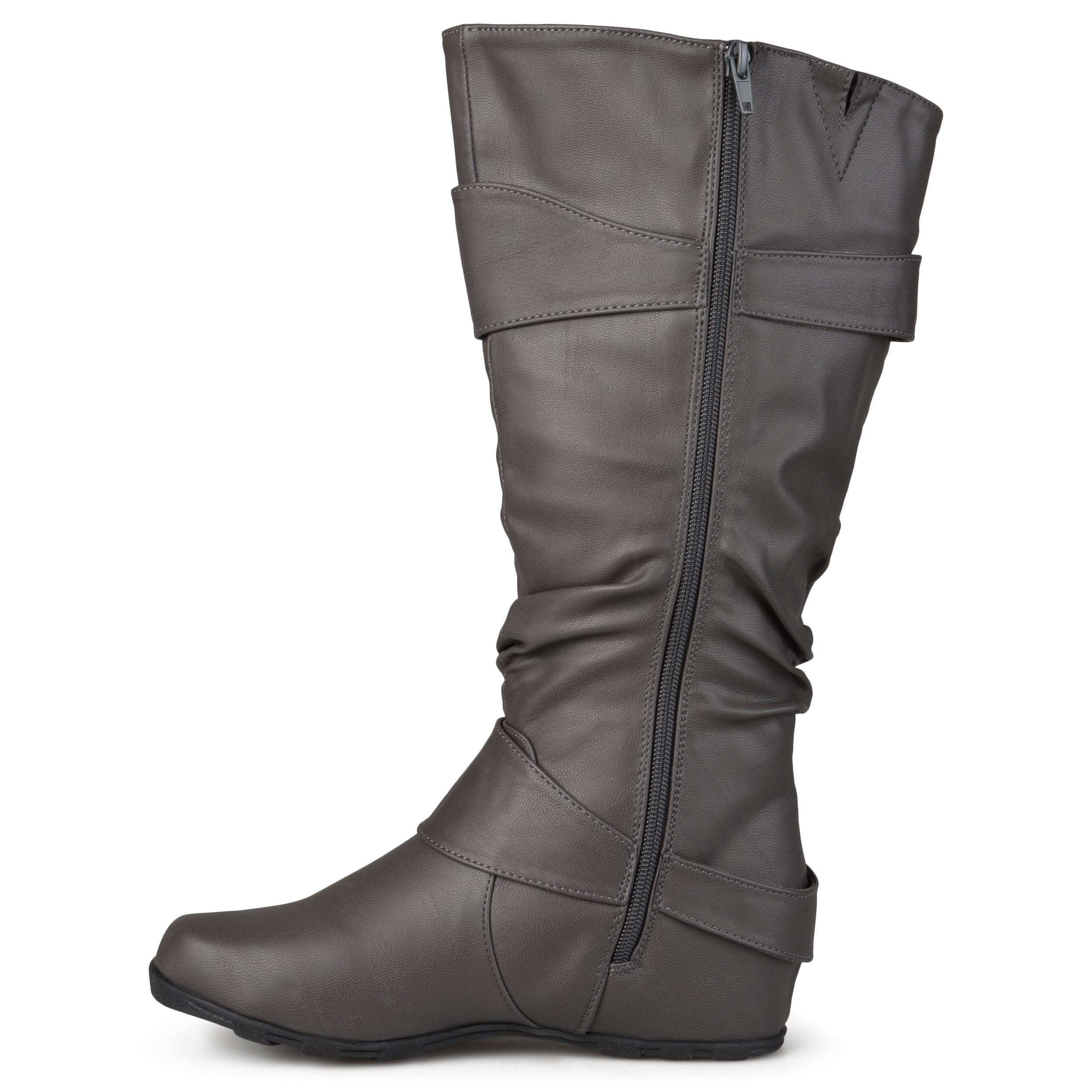 Journee Womens Paris Wide Calf Hidden Wedge Riding Boots