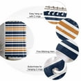 thumbnail image 5 of 72x78 Inch Shower Curtain Orange Navy Blue Striped Bathroom Decor Waterproof Fabric Bathtub Bath Curtains Decorative Gradient Horizontal Lines Extra Long Shower Curtain Set with Hooks, 5 of 6