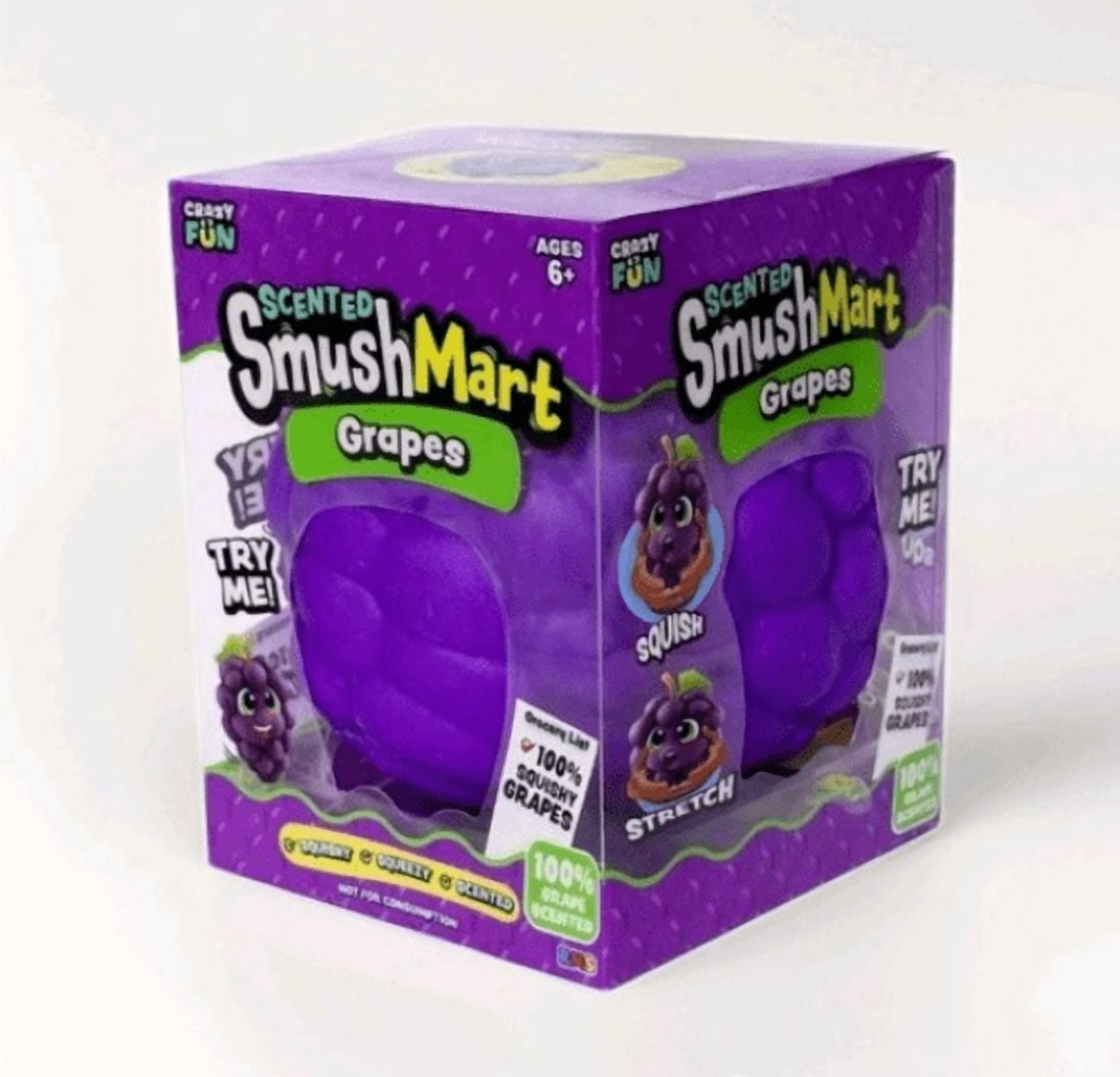 2Pcs Smush Mart Grapes Viral Limited Edition Squishy Crazy Fun 5”, Scented Grape Squish Toy , Soft Sensory Stress Relief Tools for Adults
