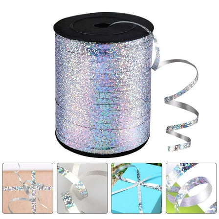 Supvox 1 Roll Air Balloon Ribbons Silver Plastic Decorative for Holiday Packages