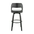 thumbnail image 5 of Julius 30" Gray Faux Leather and Black Wood Bar Stool, 5 of 10