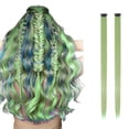thumbnail image 1 of Wig Savings! Bradem Color Card Wig Piece Long Straight Hair Single Card Two Piece Color Hair Extension Piece Gradient Hanging Ear Bleach Dyed Wig, 2X Wig Extensions, 1 of 9