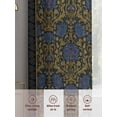 thumbnail image 6 of Vintage Navy Blue Roses Sheer Curtains 84 Inch Length 2 Panels Set Window Treatments, Abstract Art Floral Green Leaves Rod Pocket Semi Curtains for Living Room/Bedroom/Kitchen Décor, 104"W x 84"L, 6 of 7