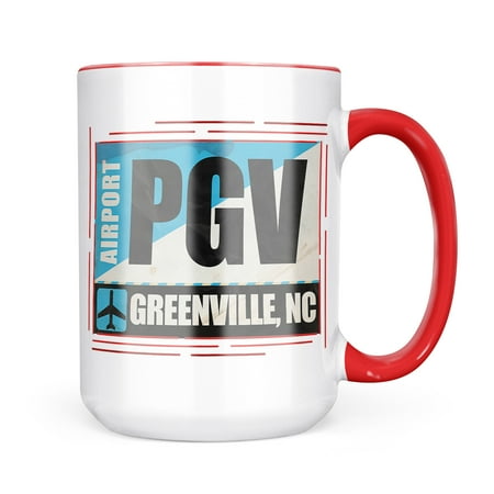 

Neonblond Airportcode PGV Greenville NC Mug gift for Coffee Tea lovers