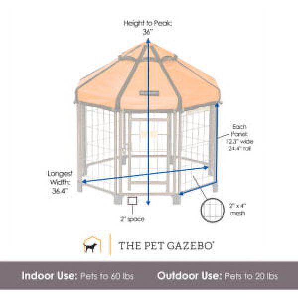 Pet Gazebo Indoor Outdoor Dog Kennel Play Pen with Waterproof Market-Top Cover, Desert Sunset, 3-ft