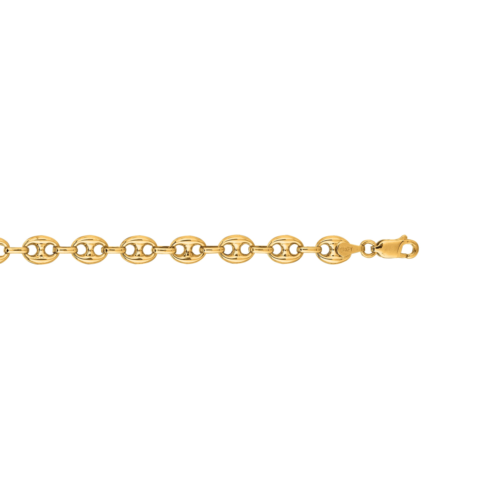 14K Yellow /& White Gold 1-7mm Shiny Diamond Cut Fancy Anklet 10 with Spring Ring Clasp by IcedTime