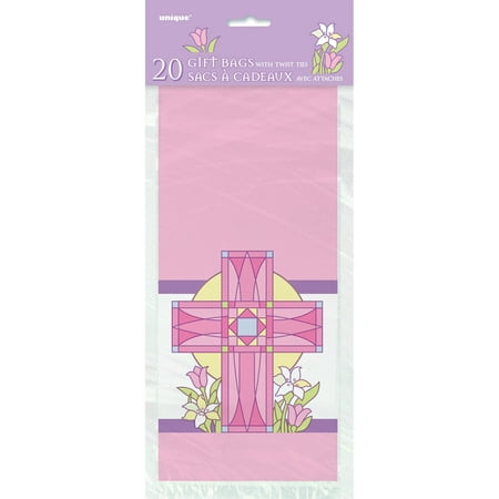 Pink Sacred Cross Religious Cellophane B