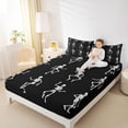 thumbnail image 4 of Homewish Funny Skeleton Full Size Sheets, Gothic Cartoon Skull Bed Sheets, Teens Kids Boys Girls Sheet Sets, Super Cozy Room Decor, 4pcs, 4 of 7