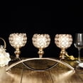 thumbnail image 2 of Efavormart 16" 3 Arm Gold Crystal Candle Holder Arch Bridge Design Goblet Candle Holders, 2 of 11