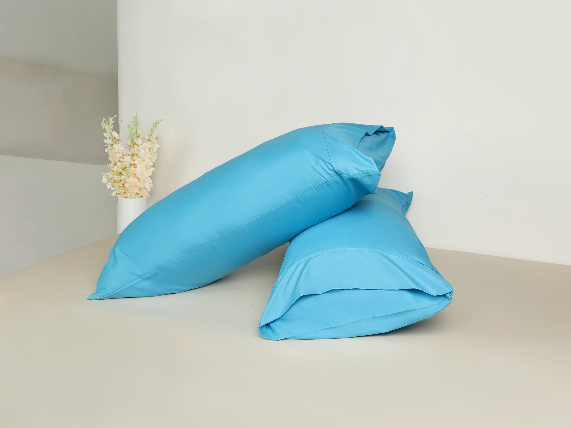Unique Bargains Pillow Cases with Envelope Closure Pillow Covers 2 pcs King Blue Green
