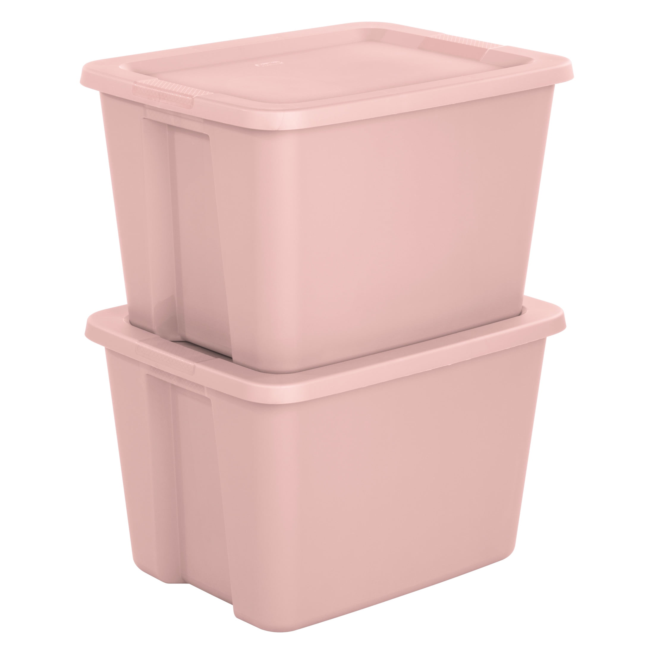 Sterilite Large Storage Bin, 18 Gallon Plastic Storage Container with SnapOn Lid, Light Pink  (图5)