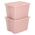 thumbnail image 5 of Sterilite Large Storage Bin, 18 Gallon Plastic Storage Container with Snap-On Lid, Light Pink, 5 of 8