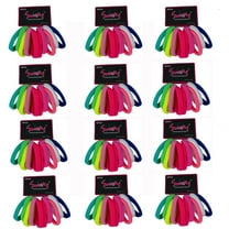 120 Seamless Elastic Hair Ties Ponytail Holder Scrunchies Rubber bands Women Girls (Neon)