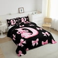thumbnail image 3 of Castle Fairy Initial D Personalized Ribbon Bow Reversible 3-Piece Comforter Sets, Full Size, 3 of 7