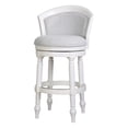 thumbnail image 2 of Emily 31" Wood Barrel-Back Bar Stool with Swivel and Upholstered Seat and Back, Farmhouse White with Light Gray Seat and Back, 2 of 8