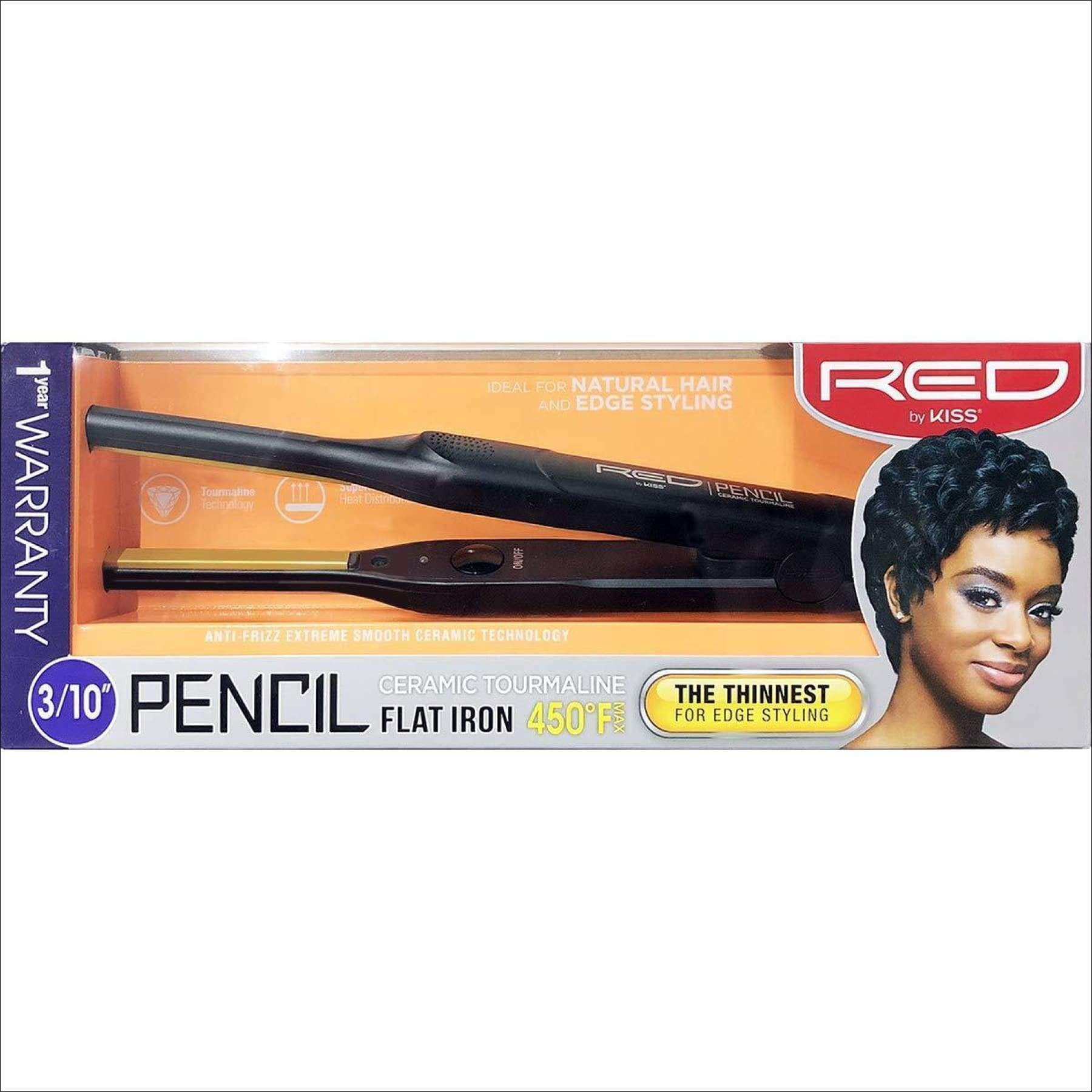 RED By KISS 0.3 Inch Pencil Flat Iron with Ceramic Tourmaline, Hair Straightener for Thin and Short Hair Edge Styling, Even Heat Distribution With Fast Heat Up