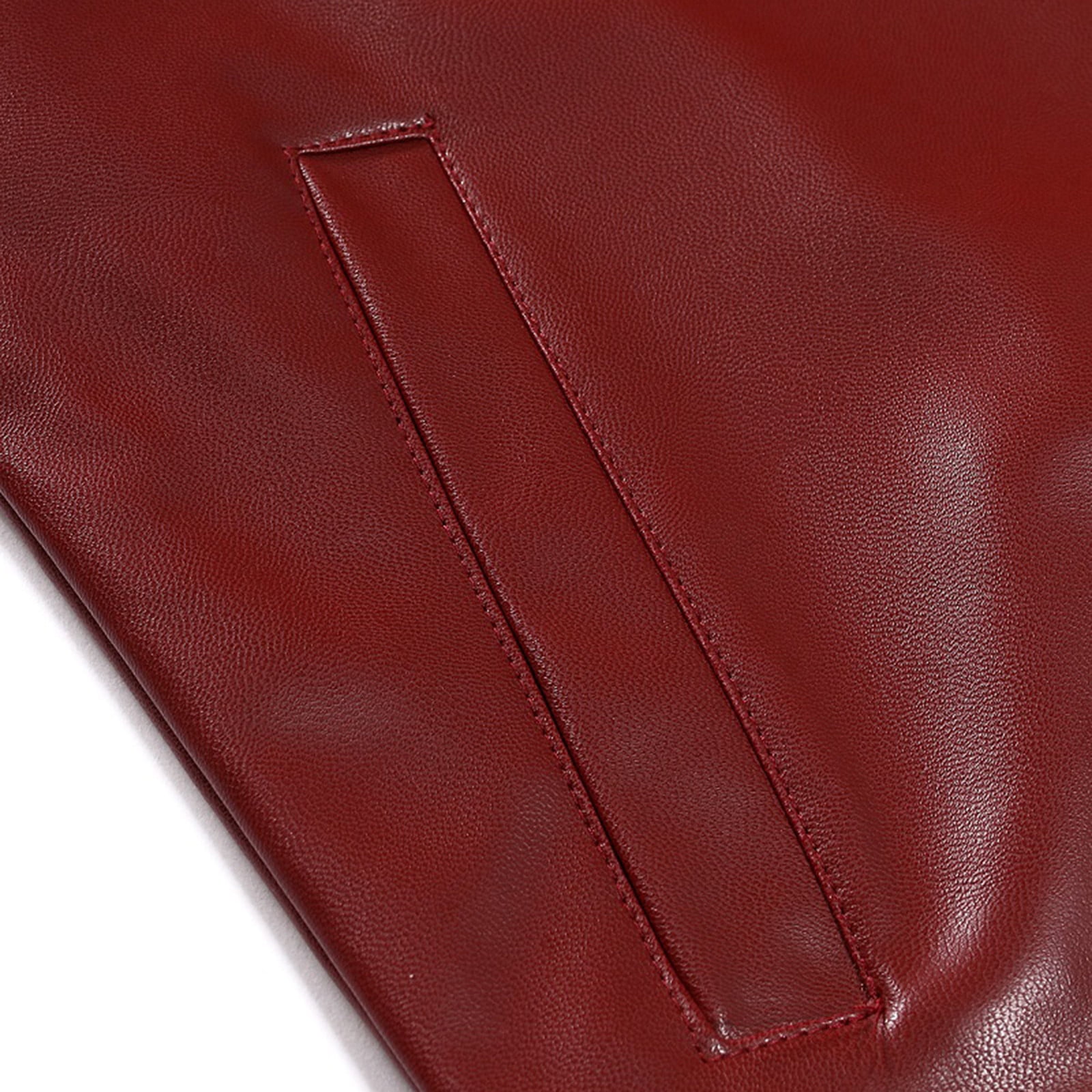 Leather Jacket for Men Winter Long-sleeved Leather Motorcycle Jacket Zipper Coat Long Sleeve Hoodless Faux Leather Biker Leather Outwear & Jackets