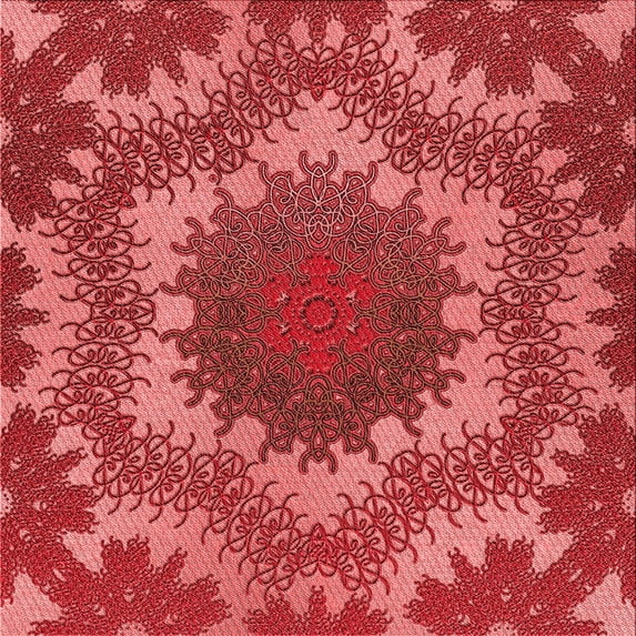 Ahgly Company Indoor Square Patterned Love Red Area Rugs, 8' Square